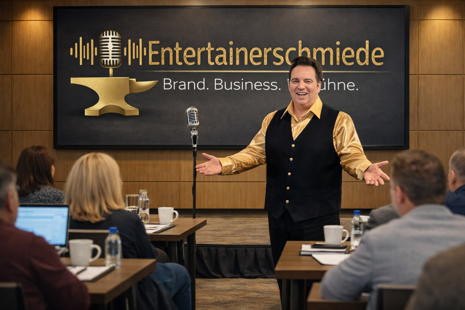 Entertainerschmiede – Brand. Business. Bühne. – Live-Bootcamp für Musiker:innen & Entertainer:innen, die mehr Buchungen, bessere Gagen und eine klare Positionierung wollen.
